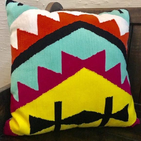 Anthropologie bright tribal accent pillow - Picture 2 of 4